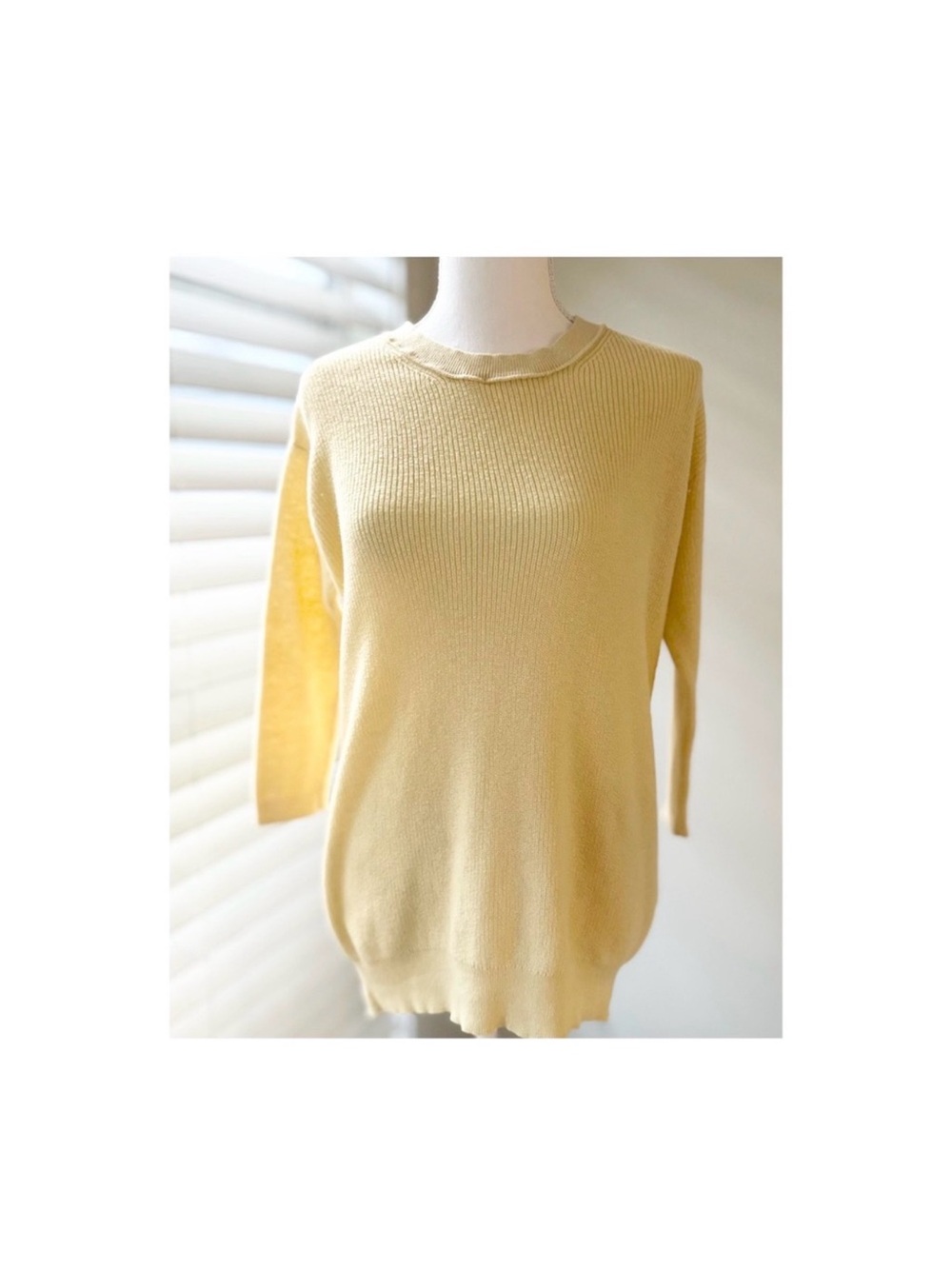Wilfred Butter Yellow Ribbed Crew Neck Sweater